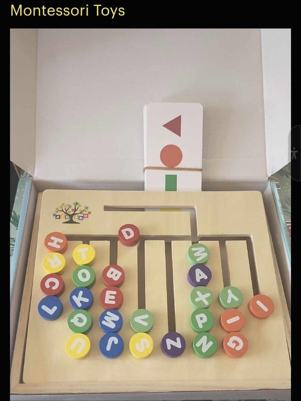 Montessori ToysEducational Wooden Alphabet Shapes Sight Words